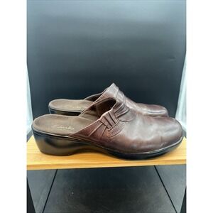 Clarks Bendables Shoes Women SZ 8 M Mules 38599 May Earth Brown Clogs